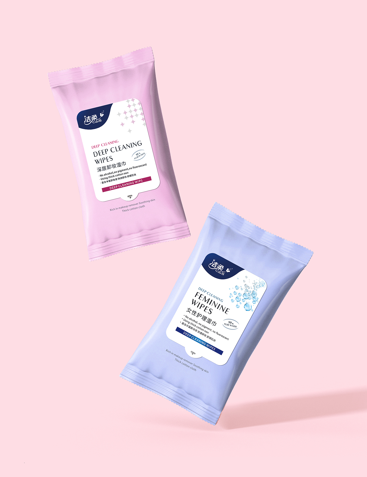 洁柔 湿纸巾包装设计（图ZMzg2Nzc3MDI4） - 包装 - 站酷设计师IrisHHH原创素材 - 站酷ZCOOL