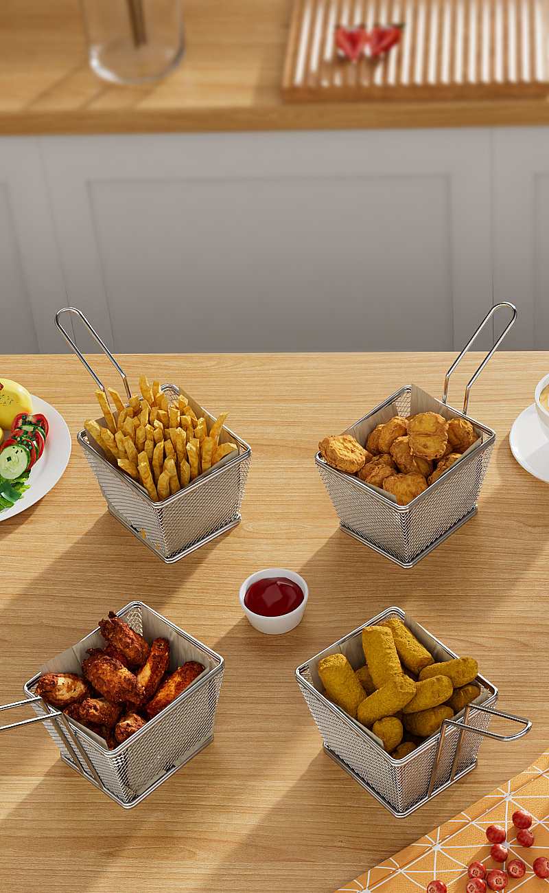 个人作品:304不锈钢架子小吃篮子油炸框