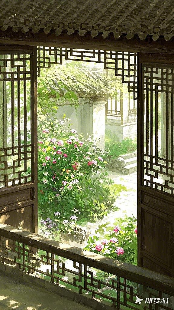 中式庭院插画（图ZMzg2ODUwNjIw） - 商业插画 - 站酷设计师福芙鱼原创素材 - 站酷ZCOOL