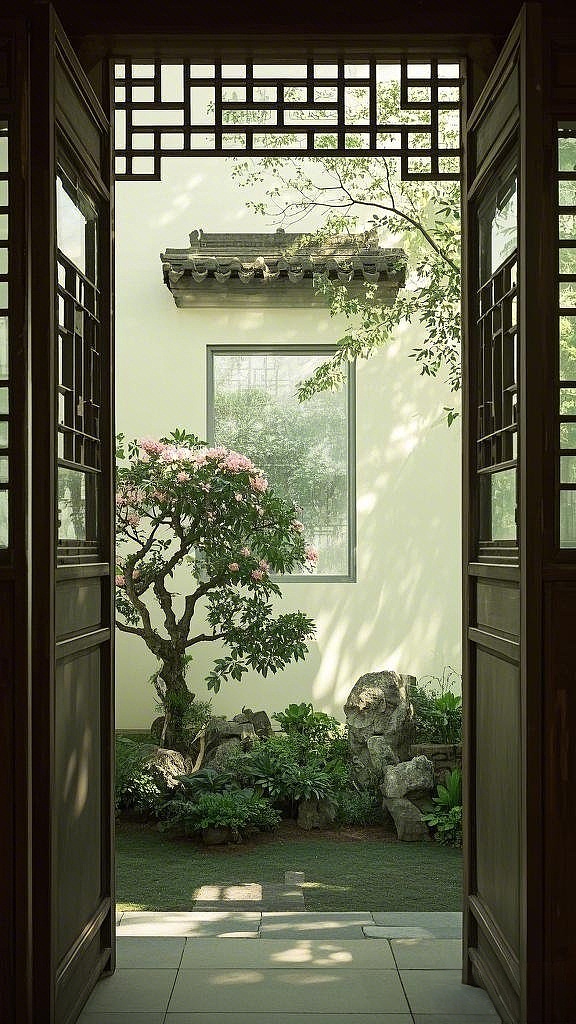 中式庭院插画（图ZMzg2ODUwNjEy） - 商业插画 - 站酷设计师福芙鱼原创素材 - 站酷ZCOOL