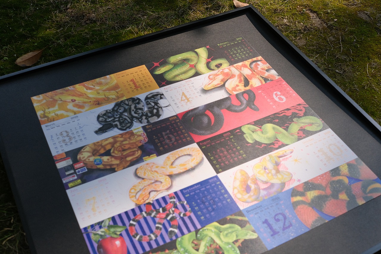 蛇年水彩日歷設(shè)計（圖ZMzg2ODYyNjAw） - 新銳潮流插畫 - 站酷設(shè)計師冠兒原創(chuàng)素材 - 站酷ZCOOL