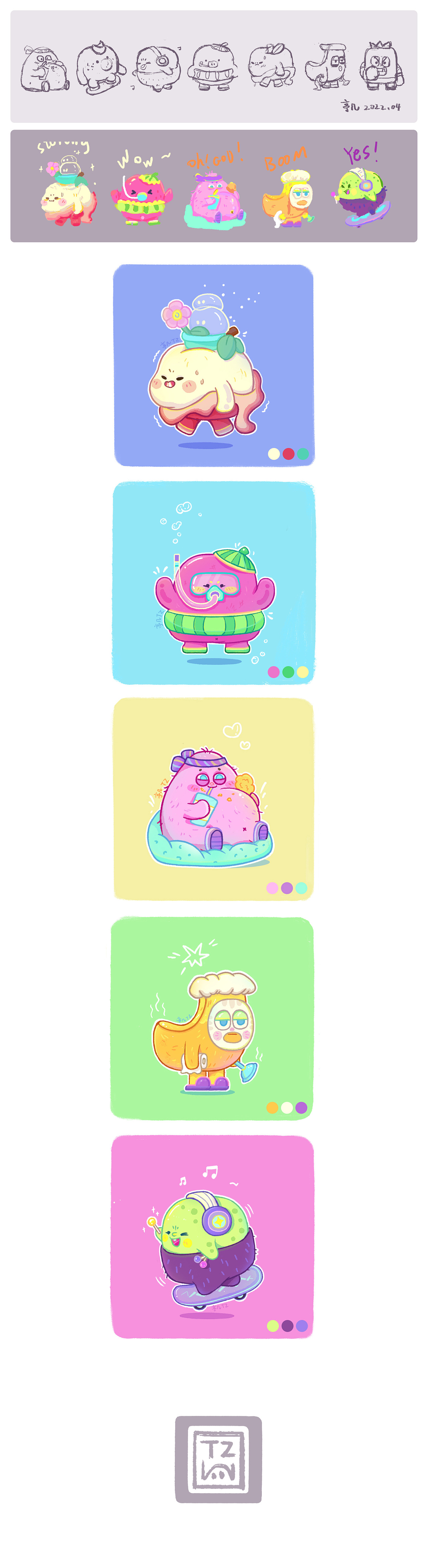 原创水果IP形象--咔叽咔吱（图ZMzg2ODkzMTM2） - 创作习作 - 站酷设计师亭几原创素材 - 站酷ZCOOL