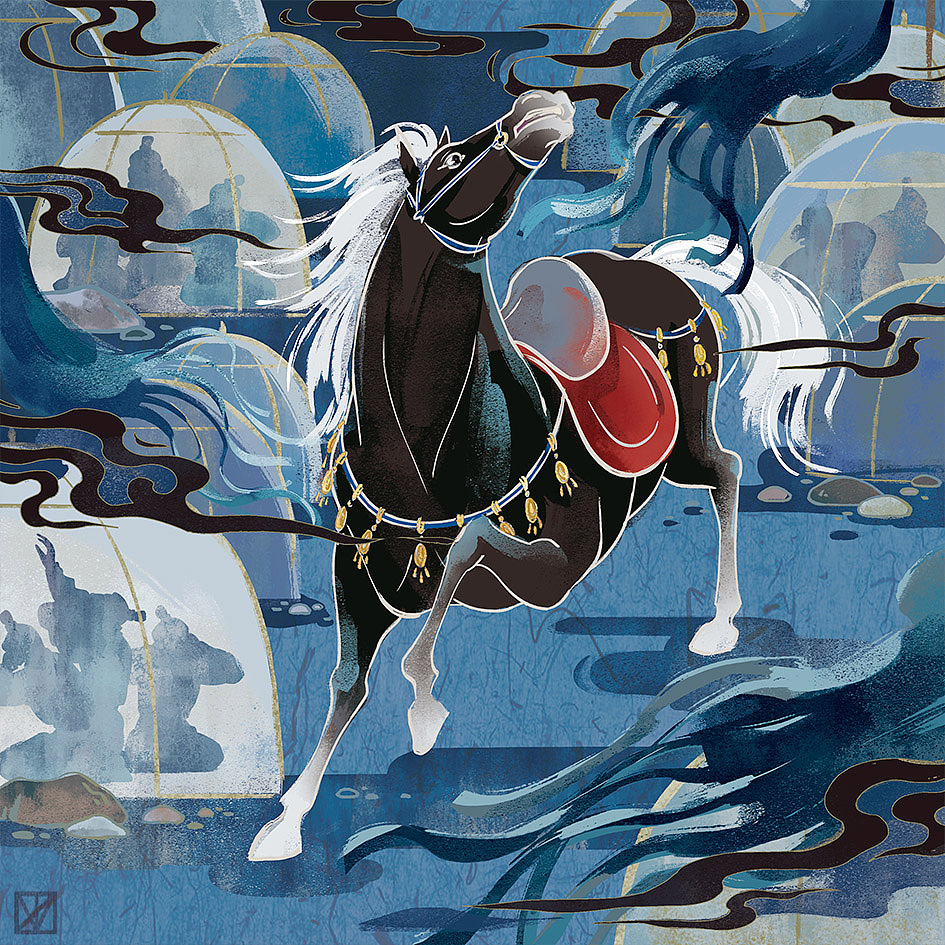 插画|《骁骁战马》（图ZMzg2OTA3NTI0） - 绘本 - 站酷设计师幽川ZML原创素材 - 站酷ZCOOL