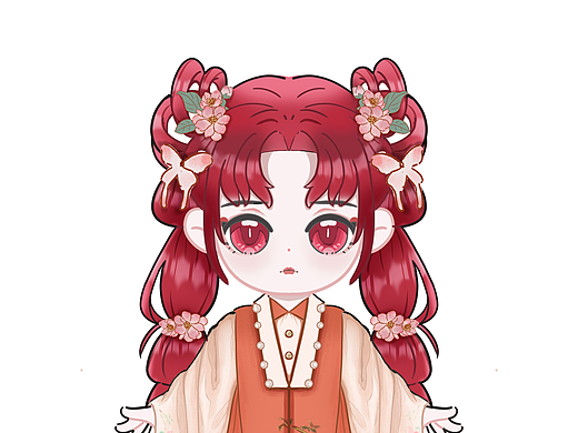 汉服3头身q版插画练习｜照片转人物7