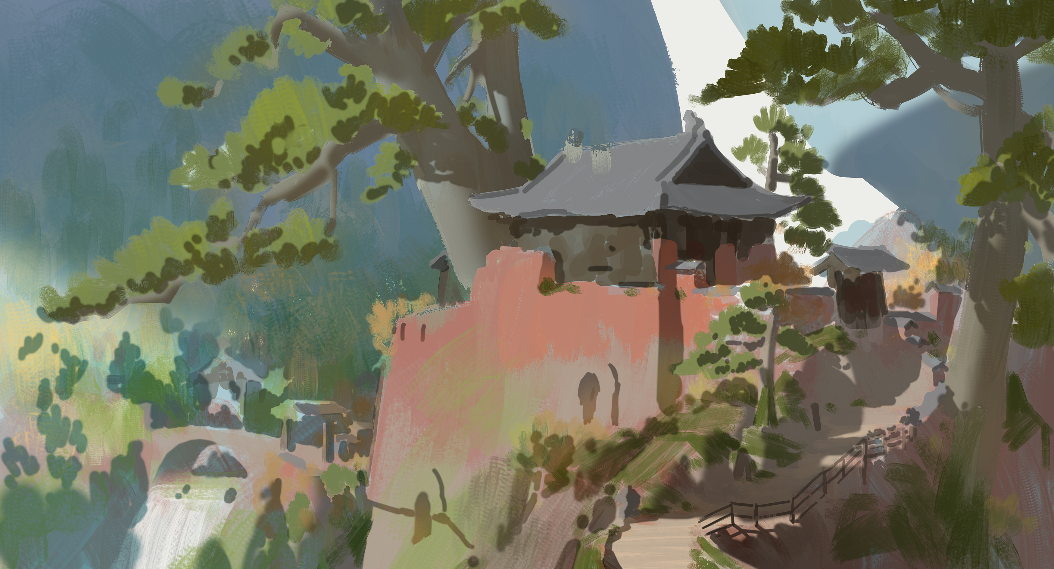 洛克猴杜震中国风插画《狸花下山》创作思路揭秘！（图ZMTUwNDIzMjQ=） - 教程 - 站酷设计师艺数绘CG原创素材 - 站酷ZCOOL