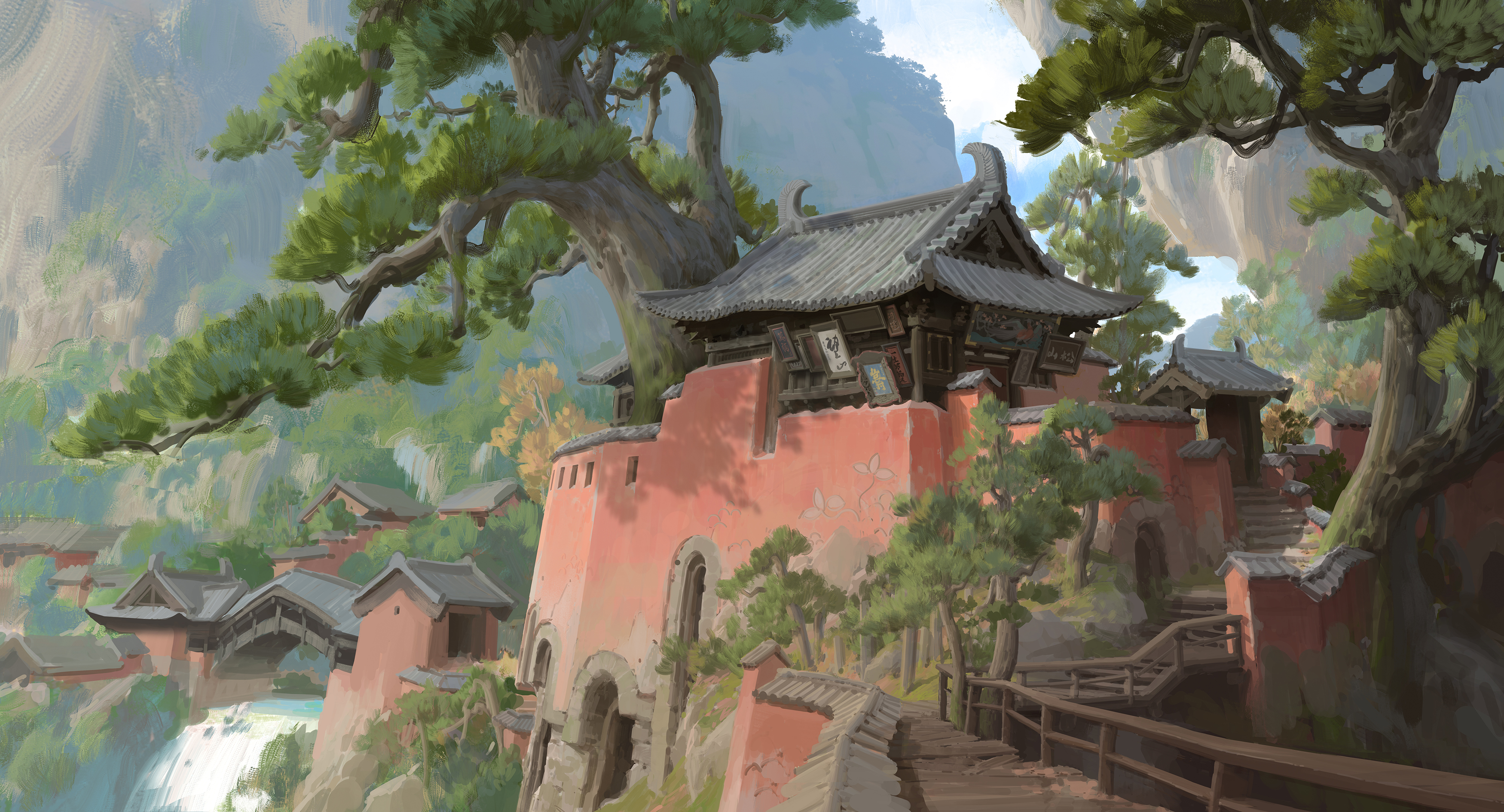 洛克猴杜震中国风插画《狸花下山》创作思路揭秘！（图ZMTUwNDIzMzY=） - 教程 - 站酷设计师艺数绘CG原创素材 - 站酷ZCOOL