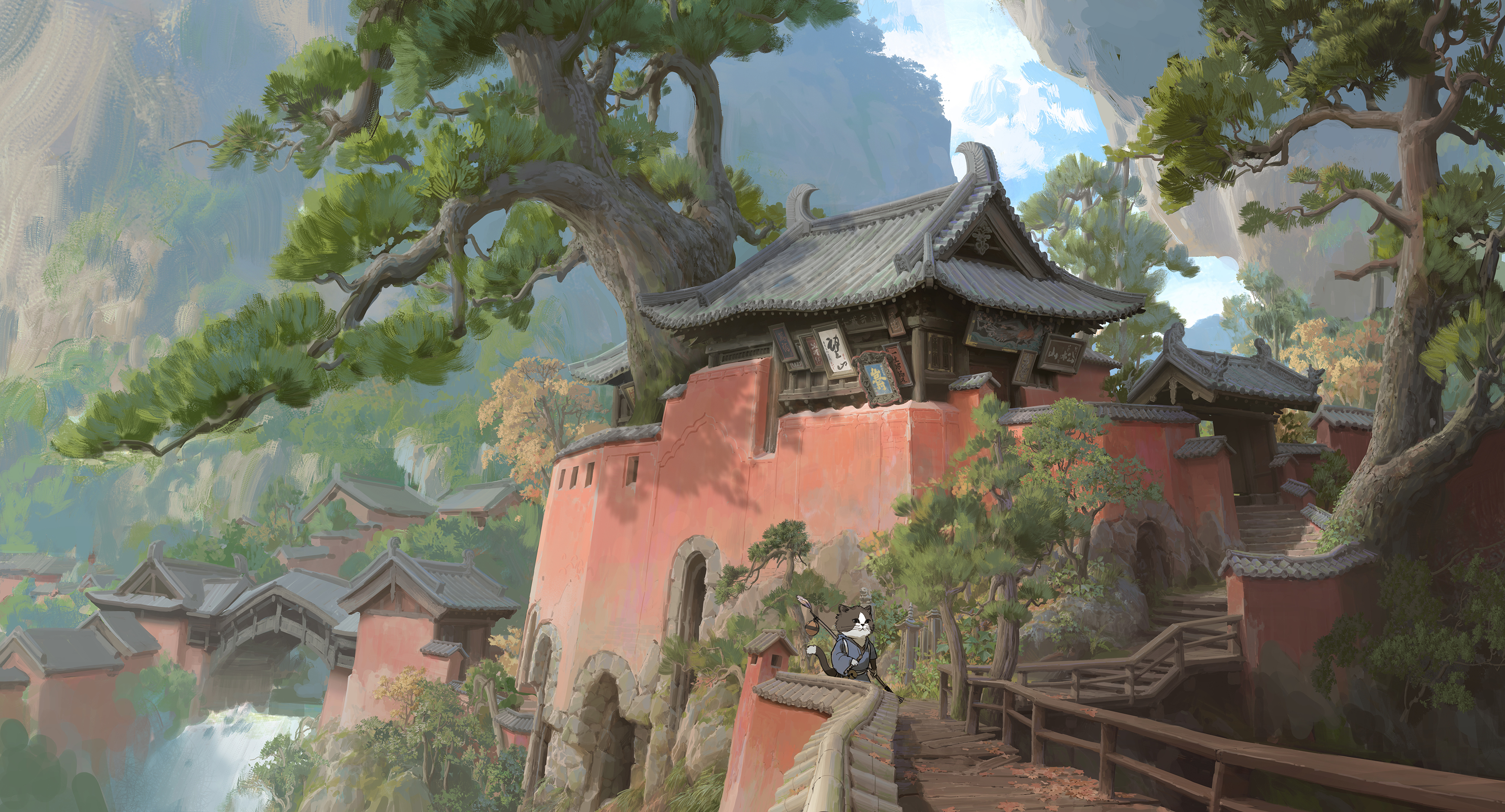 洛克猴杜震中国风插画《狸花下山》创作思路揭秘！（图ZMTUwNDIzNDA=） - 教程 - 站酷设计师艺数绘CG原创素材 - 站酷ZCOOL