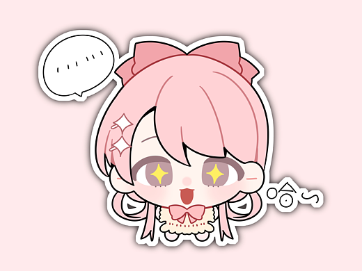 超级可爱的粉色qq鼻噶小人