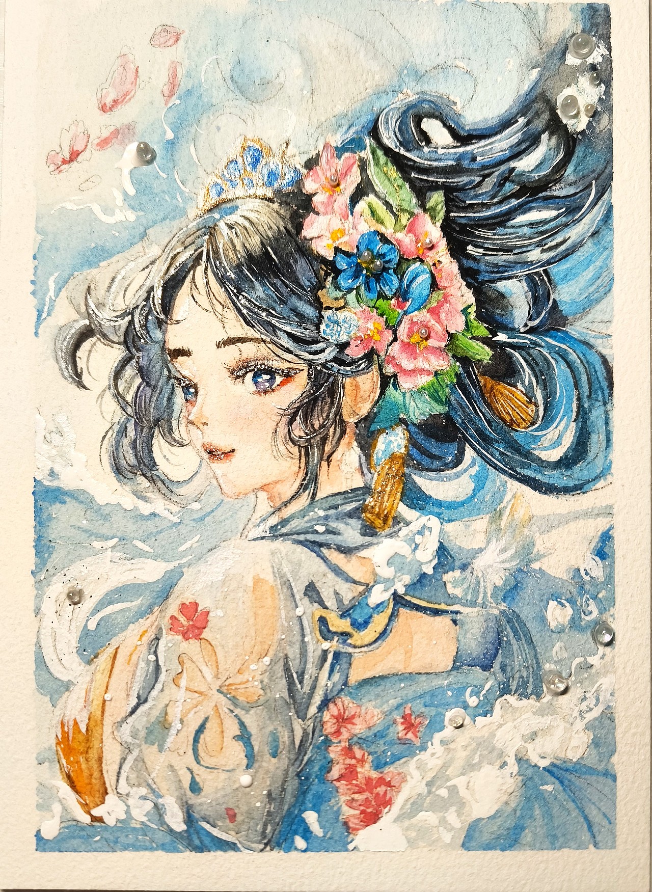 蓝色海洋是梦幻的泡沫！手绘快剪（图ZMzg2OTYwNDQw） - 创作习作 - 站酷设计师爱画画的笔绒绒原创素材 - 站酷ZCOOL