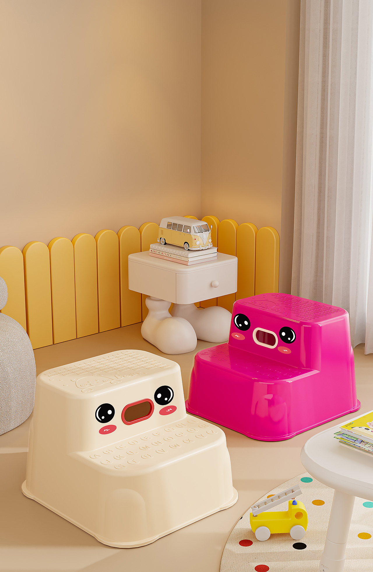 卡通儿童凳 宝宝踩脚凳子详情页渲染