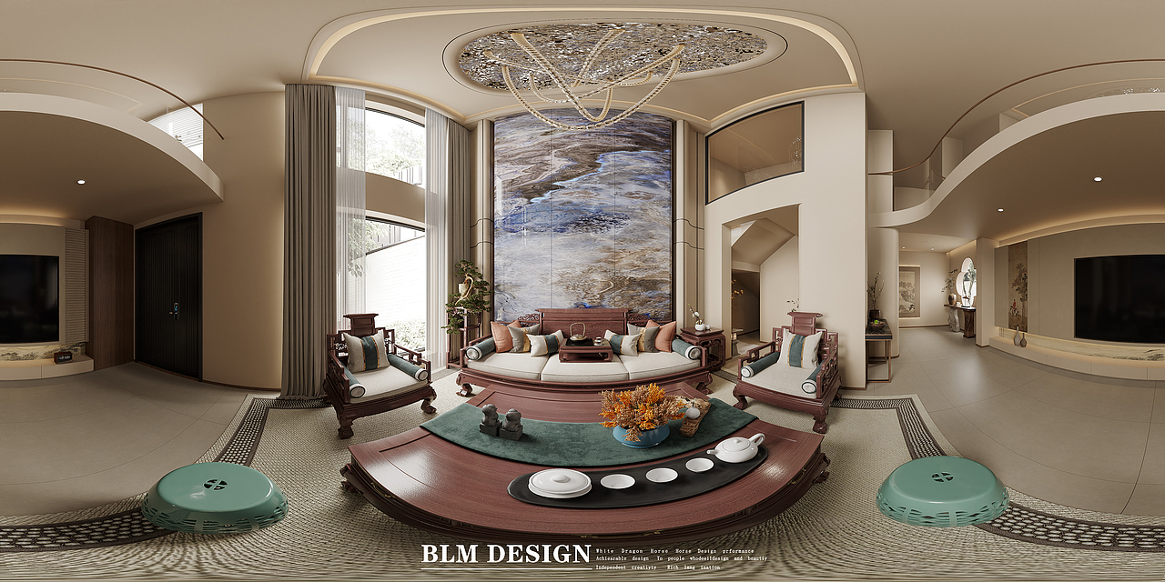 新中式家装设计案例（图ZMzg2OTkxOTQ0） - VR设计 - 站酷设计师Z073159855原创素材 - 站酷ZCOOL