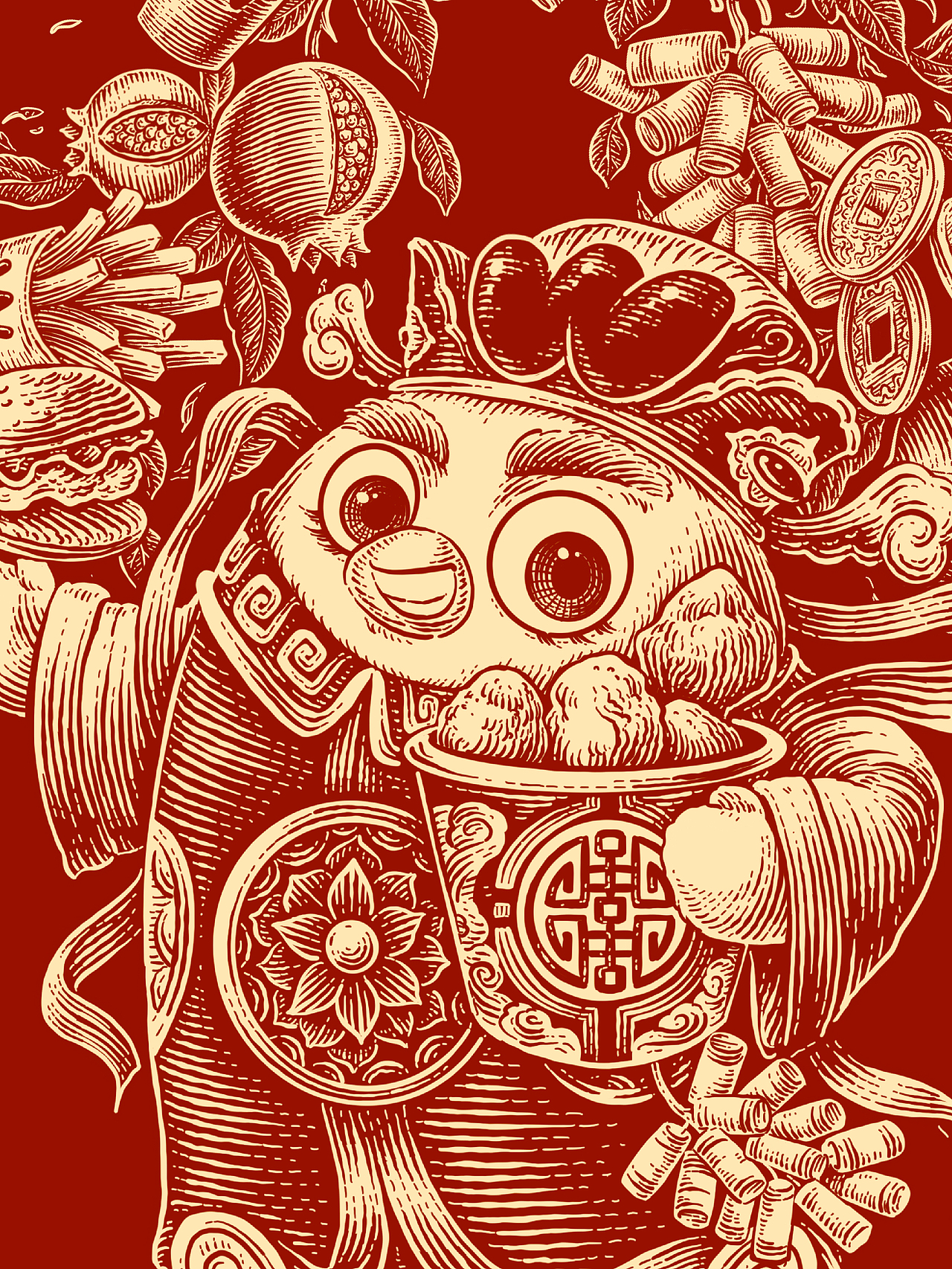 华莱士五幅临门插画（图ZMzg3MDE4NDM2） - 商业插画 - 站酷设计师花椒的Alex原创素材 - 站酷ZCOOL