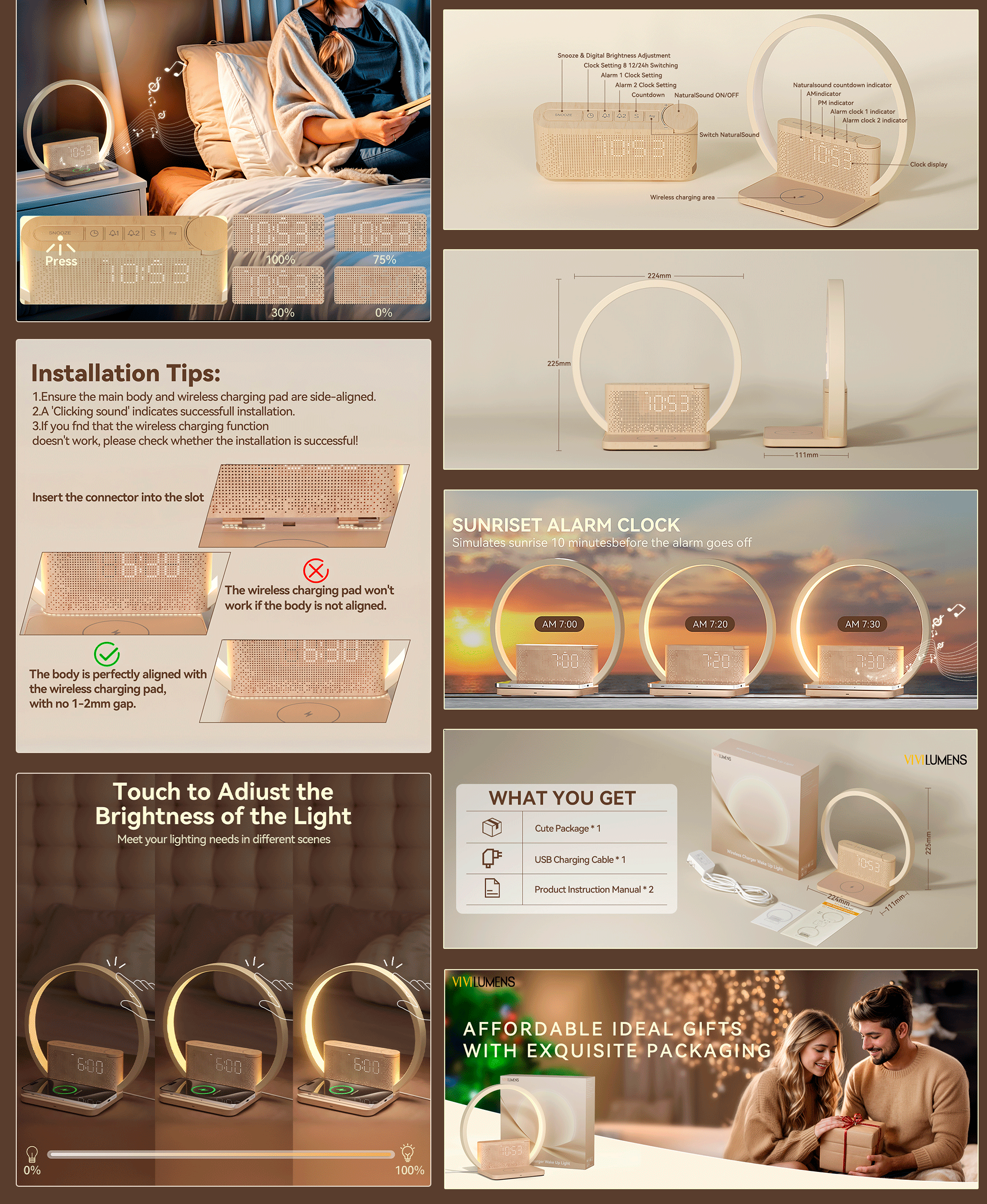 亚马逊主图A＋ I 日出唤醒灯无线充电器