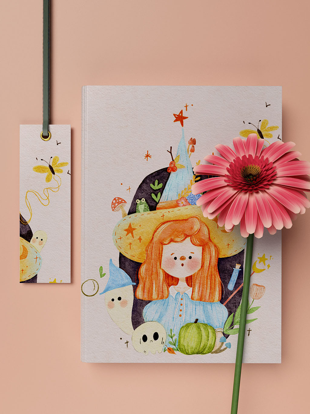 治愈系唯美水彩风插画人像