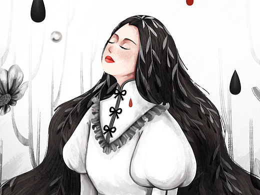 《葬礼》治愈系黑暗风唯美插画