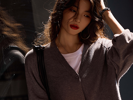 唯品会外景毛衫拍摄