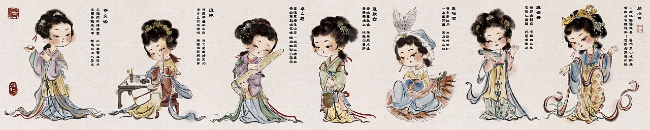 Q版千秋绝艳图（汉代合集）（图ZMzg3MDc2MjIw） - 儿童插画 - 站酷设计师夏小夕夕夕原创素材 - 站酷ZCOOL