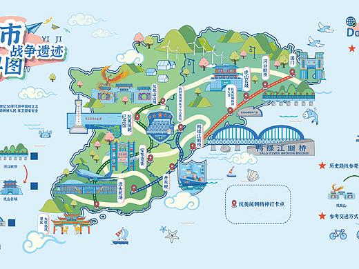 丹东市战争遗迹探寻图