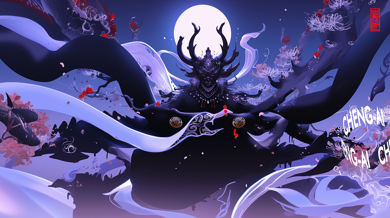 玄境1｜神秘东方（图ZMzg3MTUzMTMy） - 新锐潮流插画 - 站酷设计师橙光AI原创素材 - 站酷ZCOOL