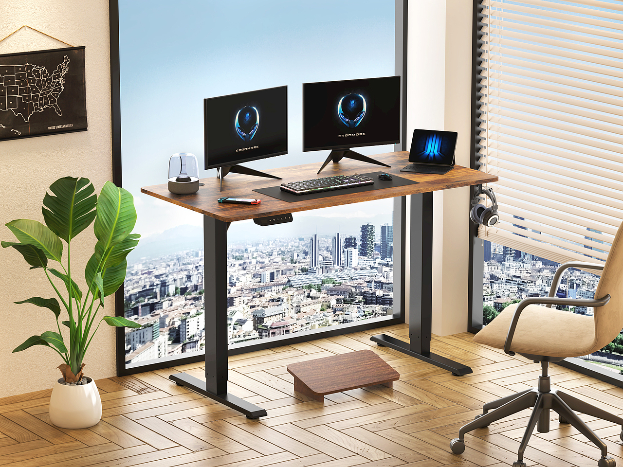 亚马逊-办公设备/智能升降桌建模/渲染