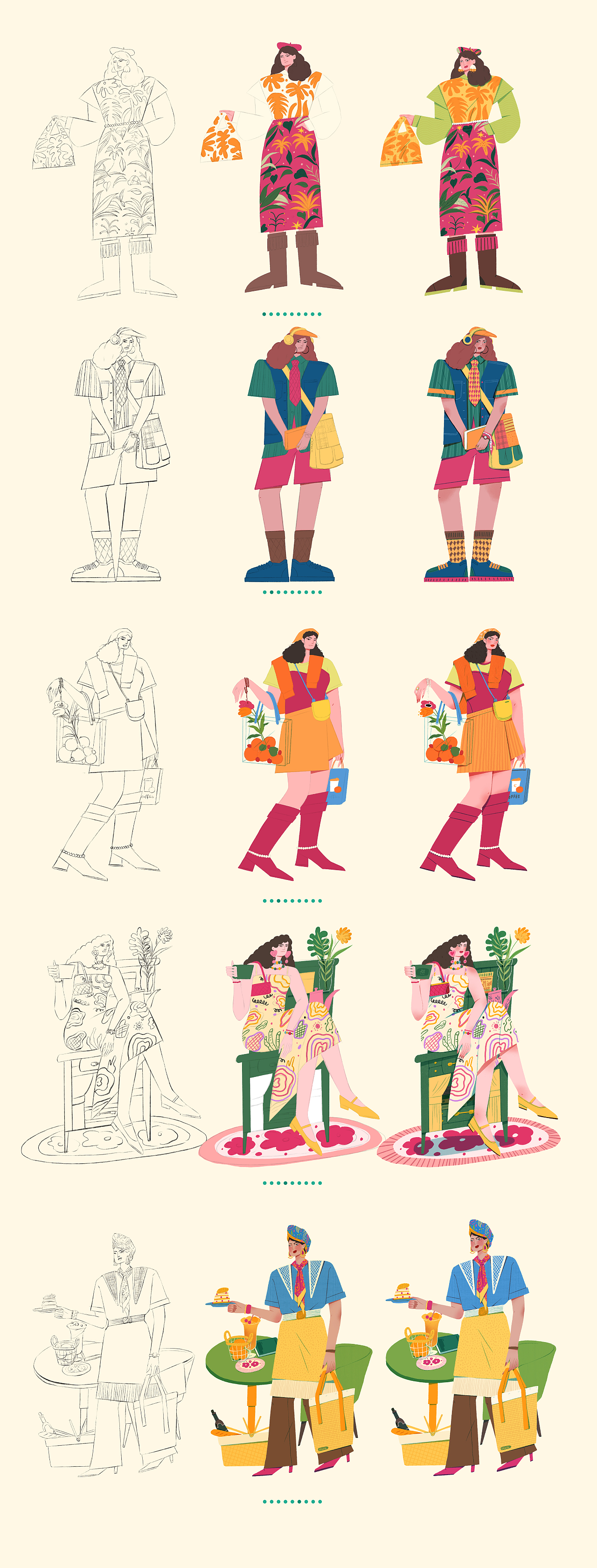 十一期业余的人物插画九宫格（图ZMzg3MjMwOTg0） - 创作习作 - 站酷设计师业余的Sylvia原创素材 - 站酷ZCOOL