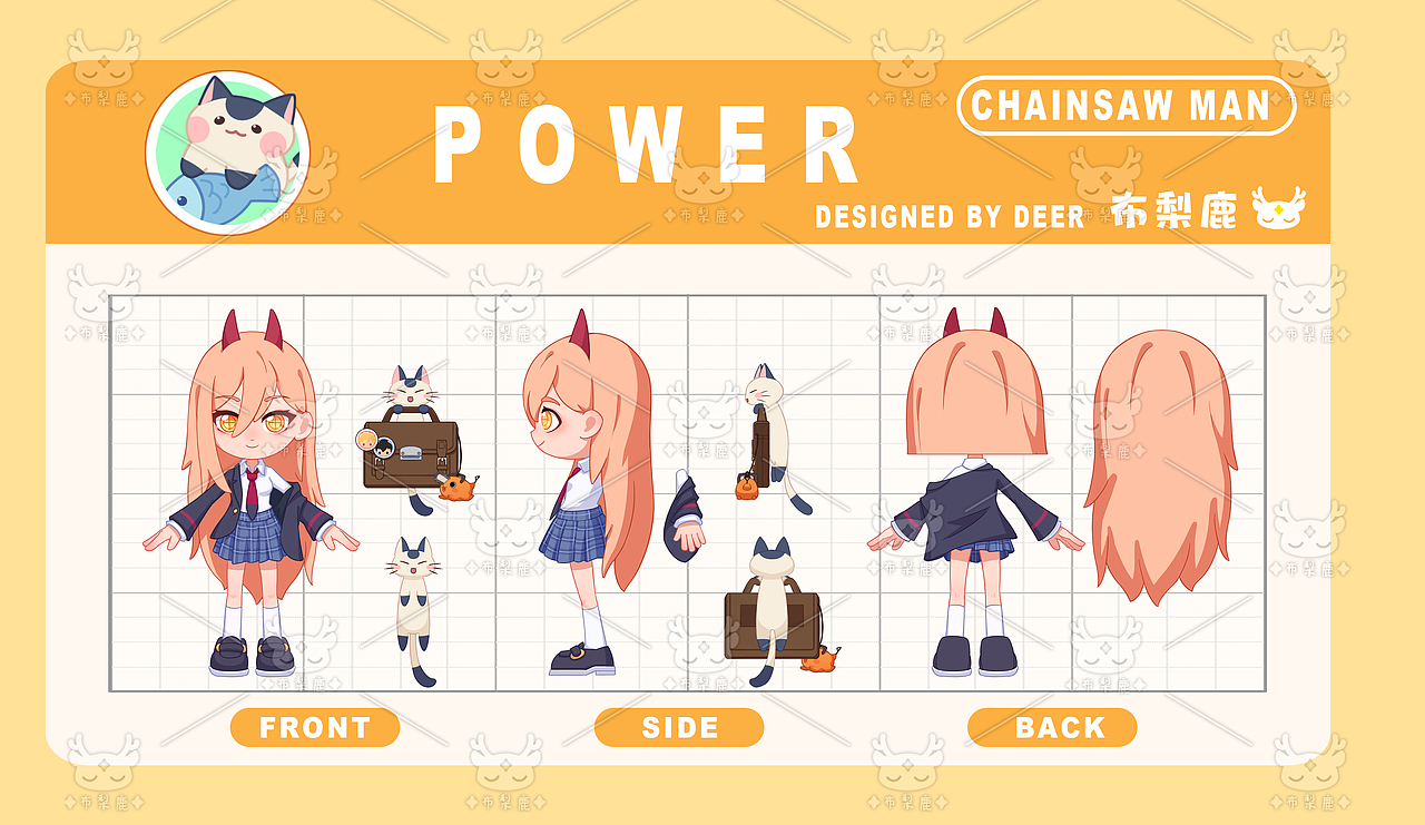 卡通角色三视图（图ZMzg3MjM4ODA0） - IP形象 - 站酷设计师布梨鹿原创素材 - 站酷ZCOOL