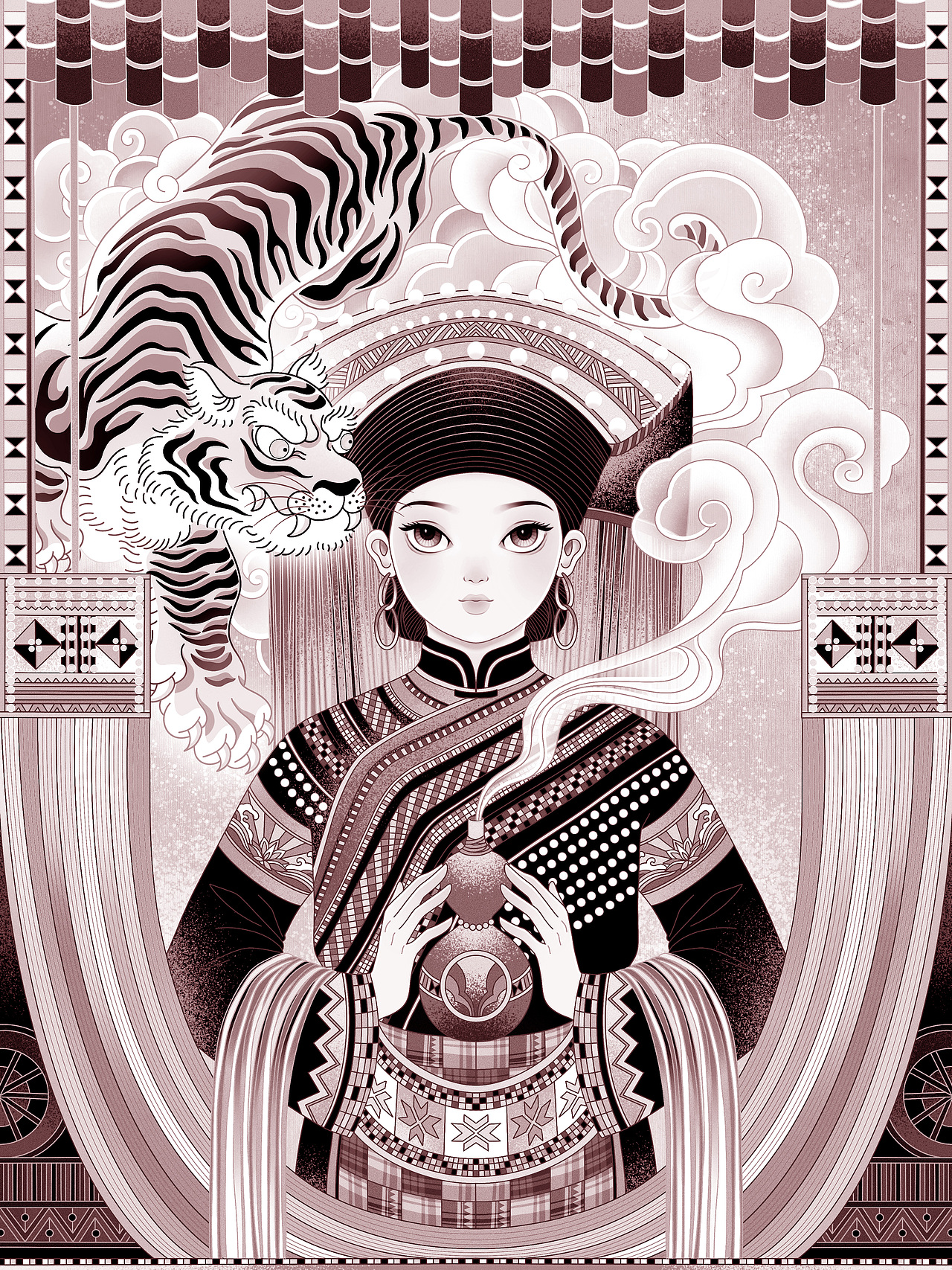 万象织梦 · 以她之名 | 民族系列人物插画（一）（图ZMzg3MjM4MDk2） - 商业插画 - 站酷设计师monnea原创素材 - 站酷ZCOOL