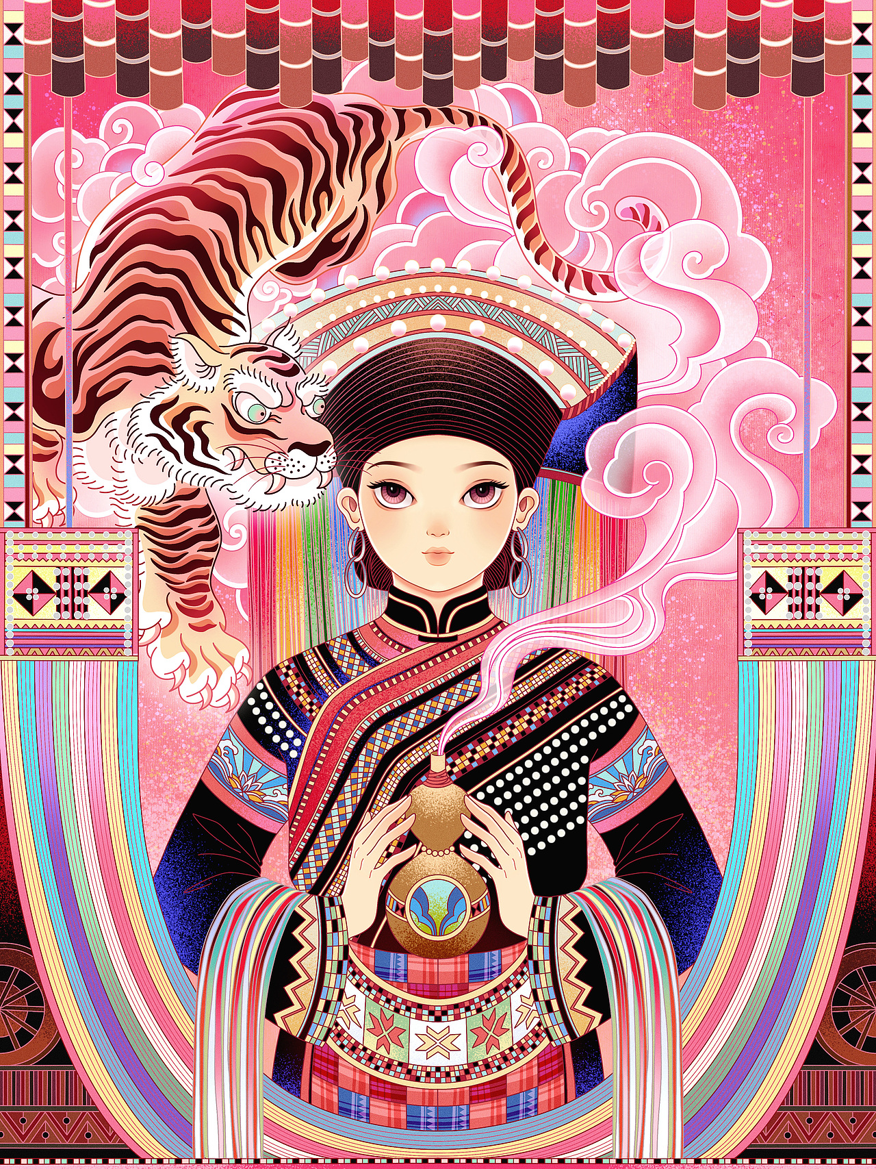 万象织梦 · 以她之名 | 民族系列人物插画（一）（图ZMzg3MjM4MTAw） - 商业插画 - 站酷设计师monnea原创素材 - 站酷ZCOOL