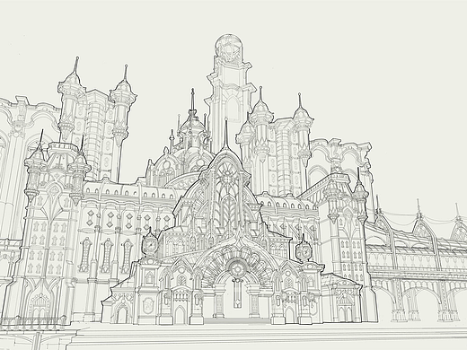 画个线稿，无3D，纯手绘