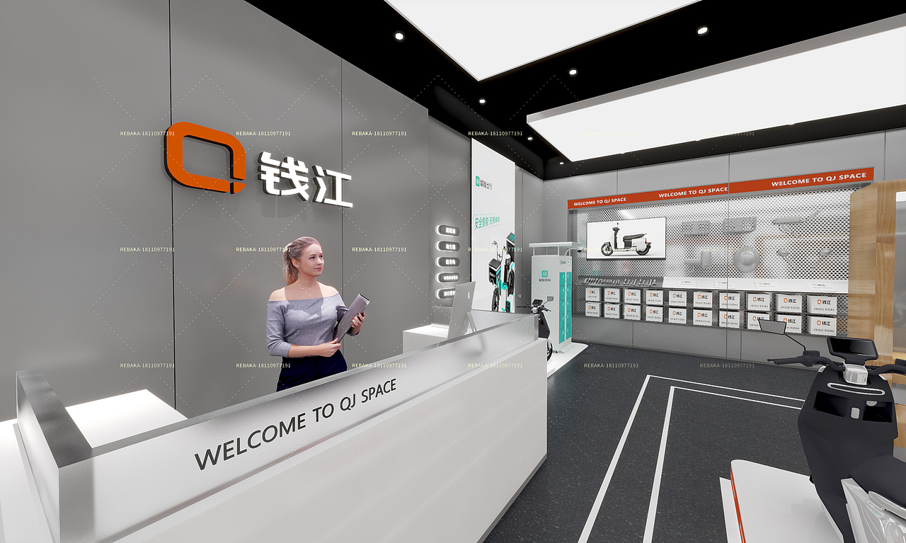 钱江电动车店铺效果图