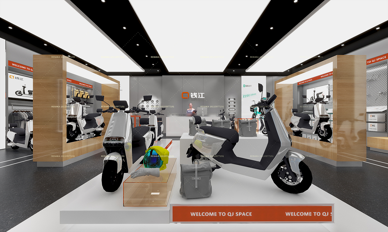钱江电动车店铺效果图