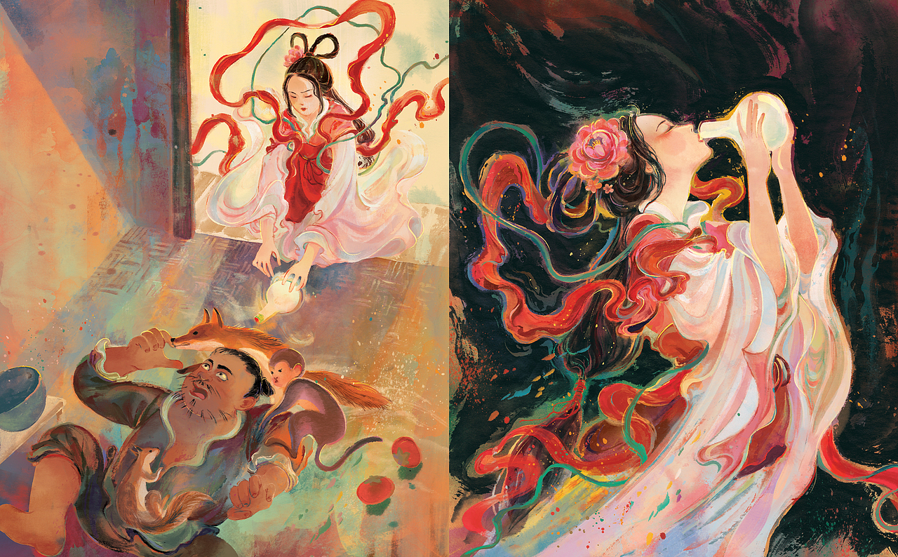民间传说绘本《嫦娥奔月》（图ZMzg3MjgwODI4） - 商业插画 - 站酷设计师cornelia_illo原创素材 - 站酷ZCOOL