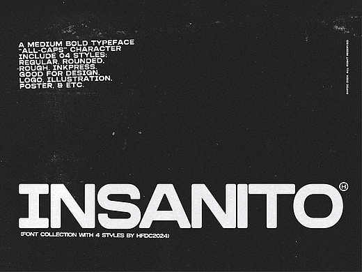 潮流做旧复古粗糙磨损海报封面标题无衬线英文字体