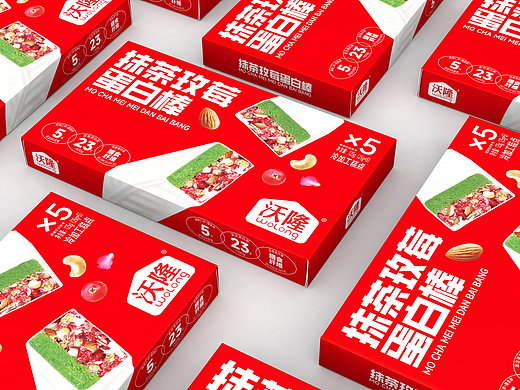 【食品包装】原创-沃隆抹茶玫莓蛋白棒包装设计