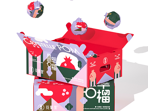 《花果里 / 晶萃石榴》农产品石榴水果包装设计