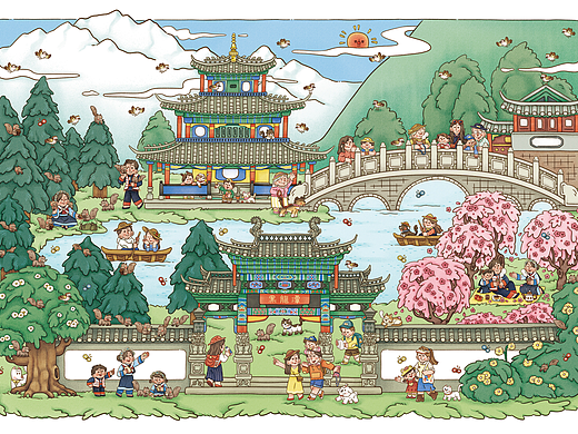 春天来了，去公园踏青吧～