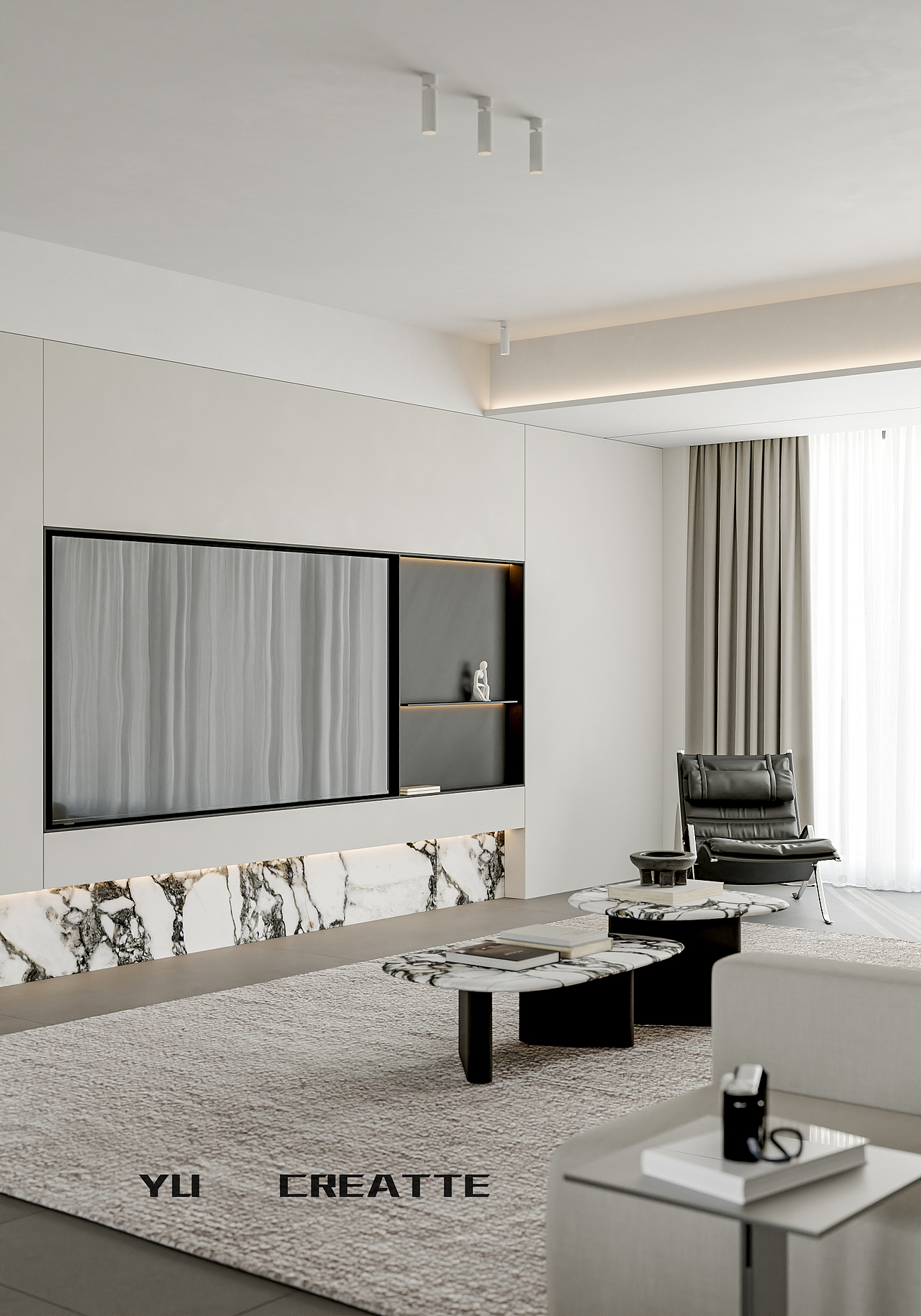 现代意式客餐厅 主人房丨近期表现（图ZMzg3MzM2NDE2） - 家装设计 - 站酷设计师嘛嘛嘛原创素材 - 站酷ZCOOL