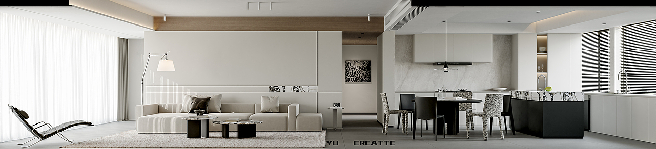 现代意式客餐厅 主人房丨近期表现（图ZMzg3MzM2NDI0） - 家装设计 - 站酷设计师嘛嘛嘛原创素材 - 站酷ZCOOL