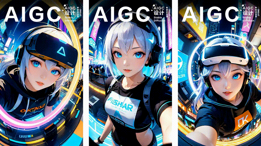 AIGC_赛博朋克电子美女/朋克IP_Stable Diffusion