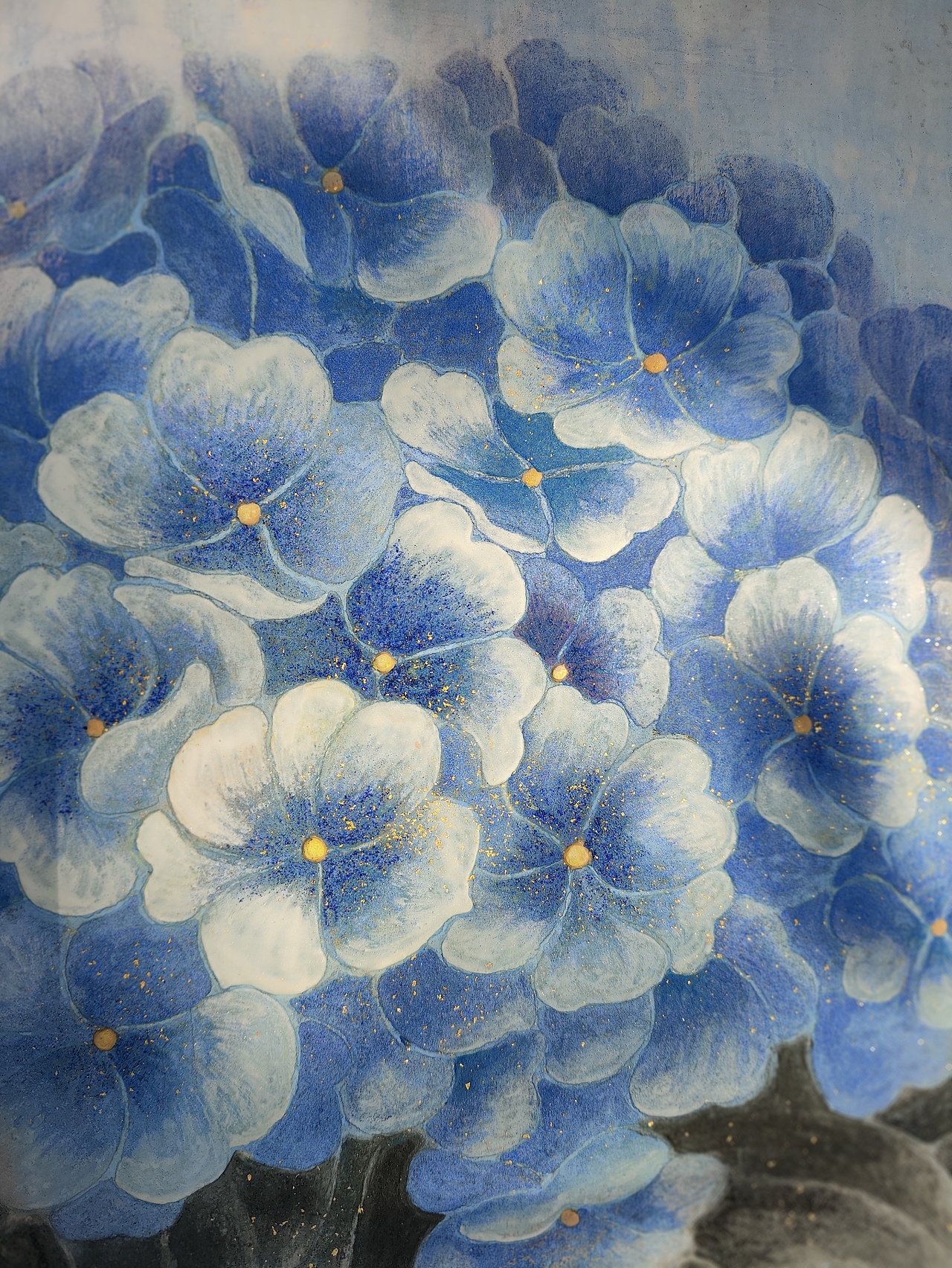 岩彩《暮色蓝絮》