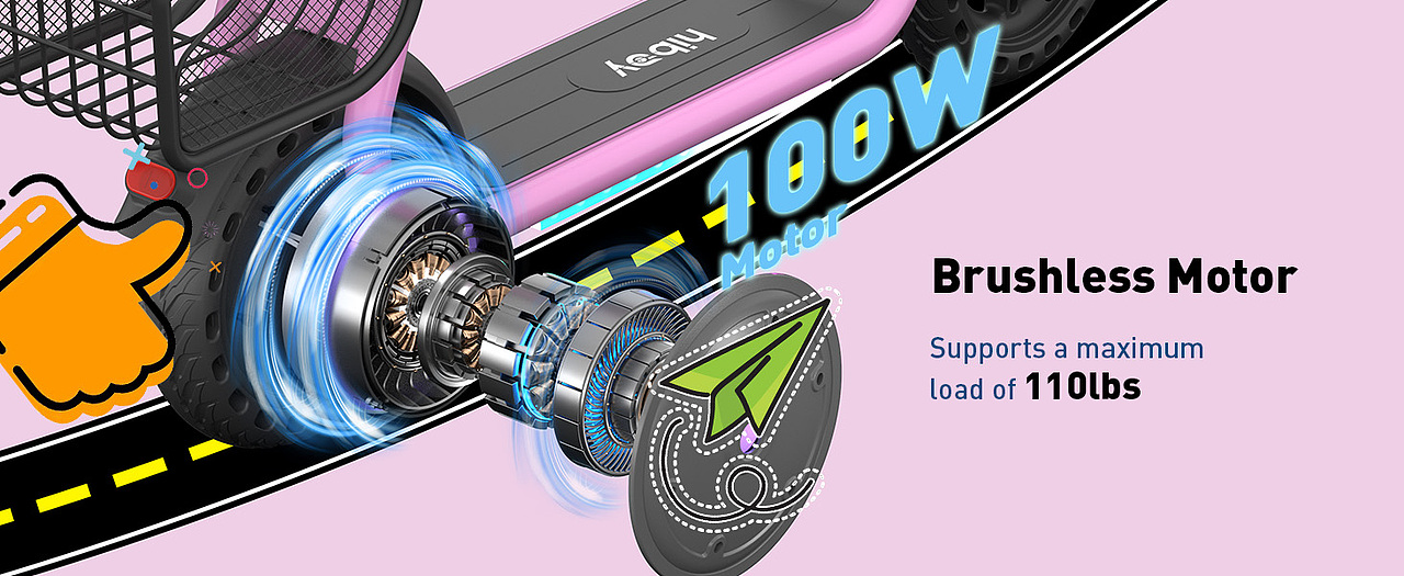 hiboy Q2 Lite 儿童款 亚马逊 主图 a+ 粉色