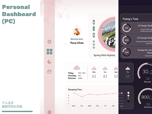 Dashboard 个人日常数据平台可视化