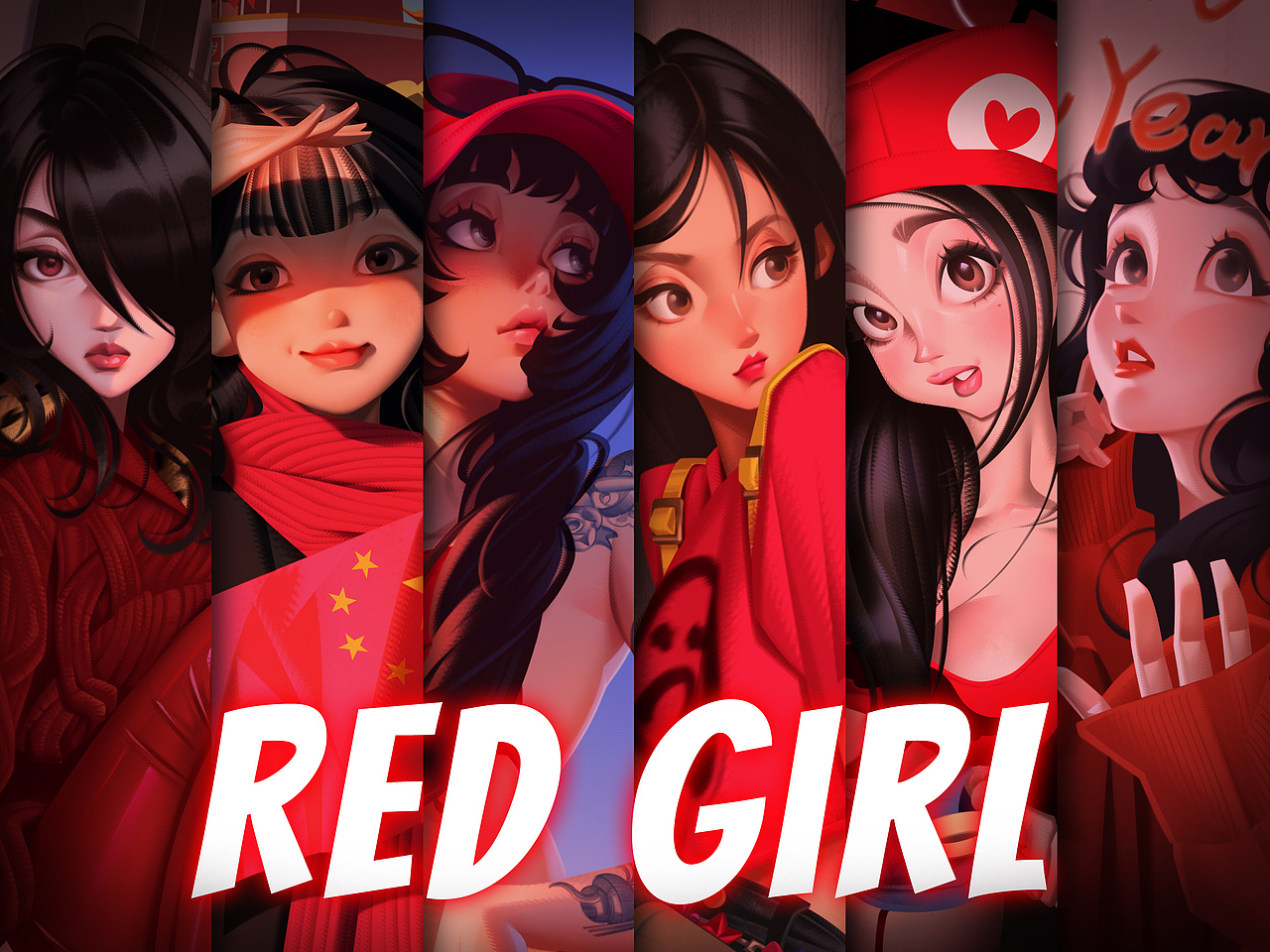 RED❤️GIRL（图ZMzg3NDA0NTYw） - 创作习作 - 站酷设计师Tatooine1986原创素材 - 站酷ZCOOL