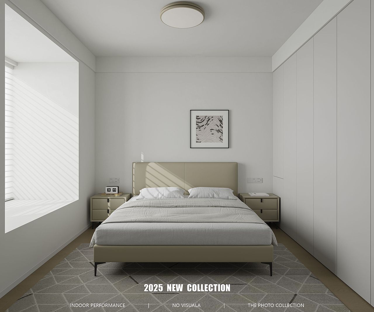 简单点的家装表现黑白灰卧室!