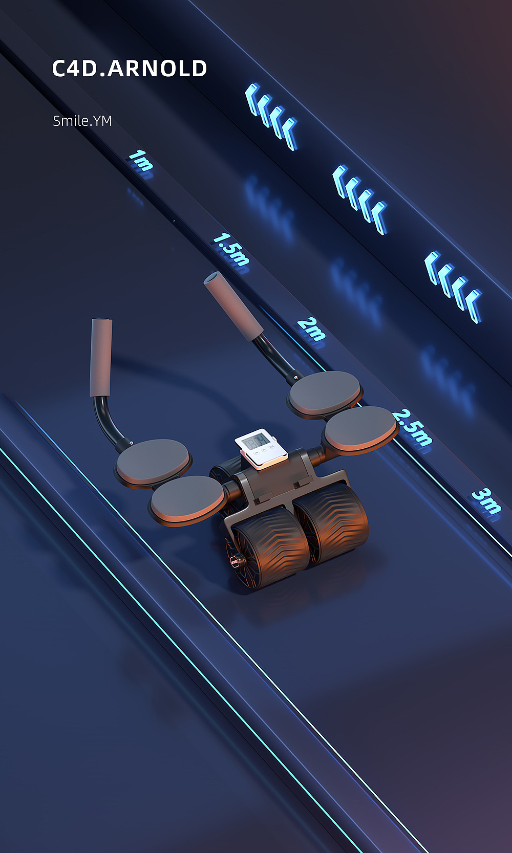 运动器材│健腹轮│C4D产品建模渲染（图ZMzg3NDY5NDI4） - 场景 - 站酷设计师Smile_YM原创素材 - 站酷ZCOOL