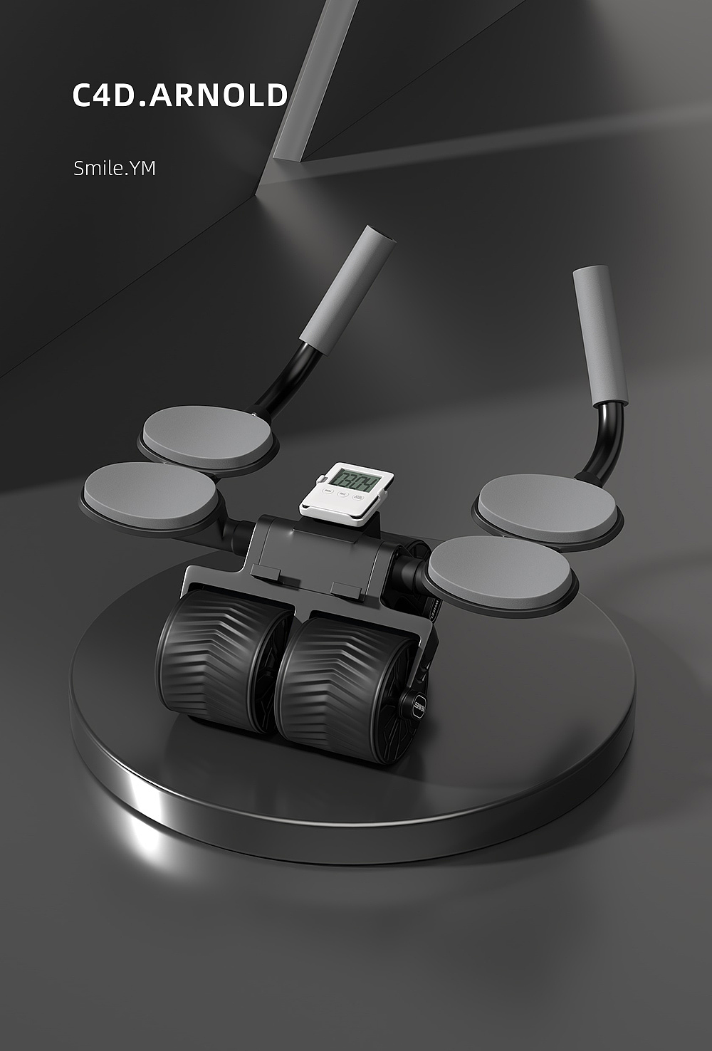 运动器材│健腹轮│C4D产品建模渲染（图ZMzg3NDY5NDU2） - 场景 - 站酷设计师Smile_YM原创素材 - 站酷ZCOOL