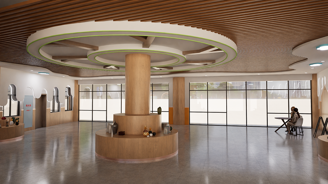 奶油风幼儿园大厅（图ZMzg3NDcwNzg0） - 家装设计 - 站酷设计师DCINDESIGN原创素材 - 站酷ZCOOL