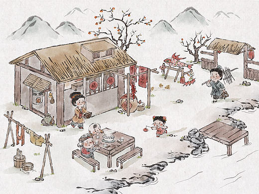 水墨风小场景｜造景贴纸