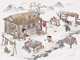 水墨风小场景｜造景贴纸