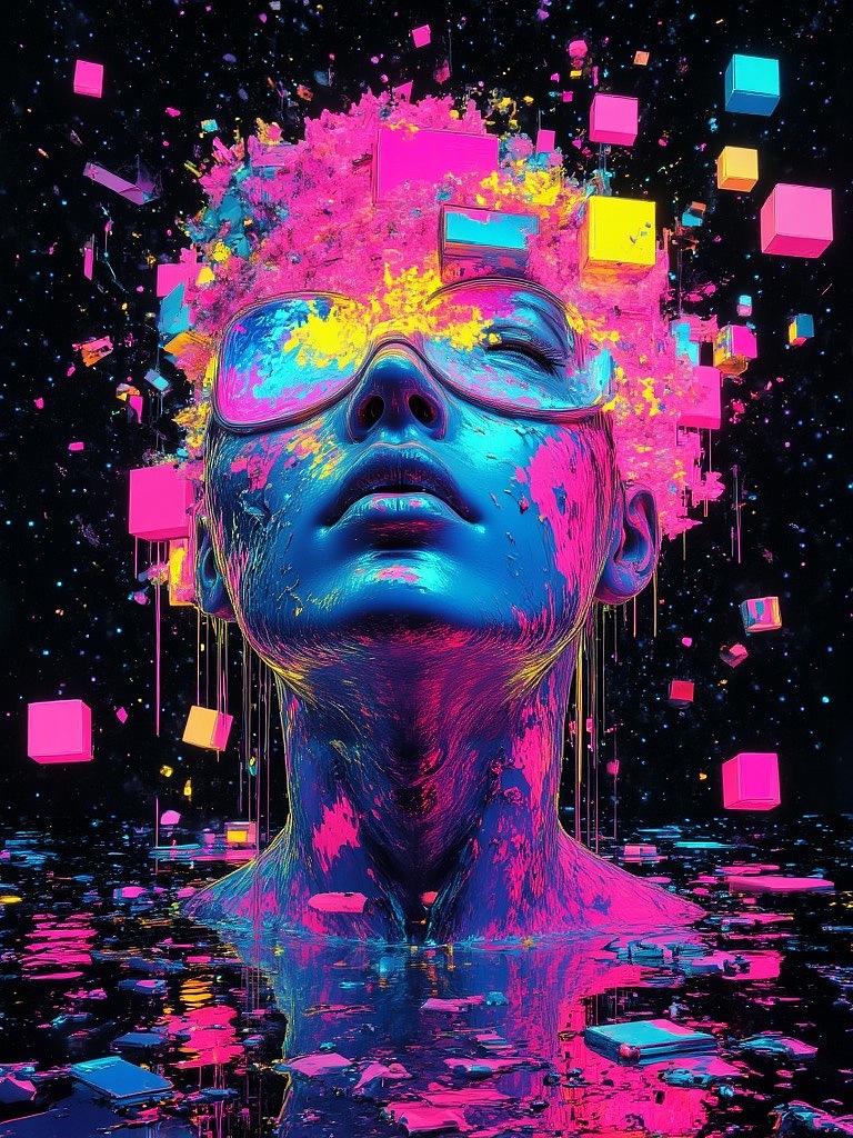 Ai赛博朋克插画科技风写实AI头像